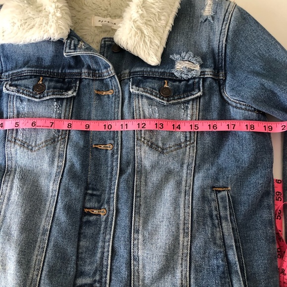 PACSUN DENIM WOMENS LINED FAUX FUR SHERPA JEAN JACKET SMALL WOMENS JEANS - Picture 12 of 16